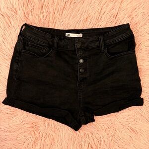 Black High-Waisted Jean Shorts